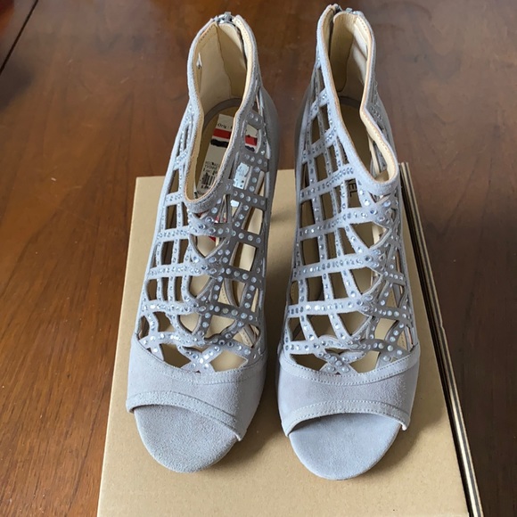 23:01 - Michael Kors Embellished Suede Cage Booties - Picture 3 of 10